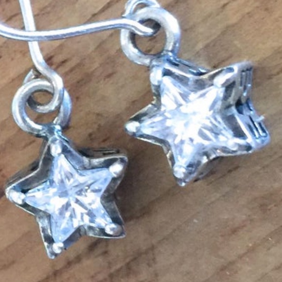 Silpada Vintage Rare .925 Sterling Silver CZ 🌟⭐️ Star ⭐️🌟 Earrings - Picture 2 of 6